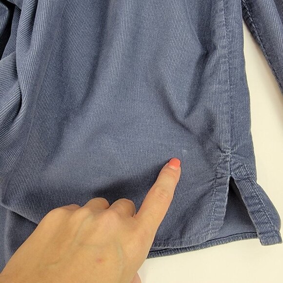 LL Bean Womens Pinwale Corduroy Babydoll Tunic L Smocked Relaxed Cottagecore 90s - Picture 7 of 12